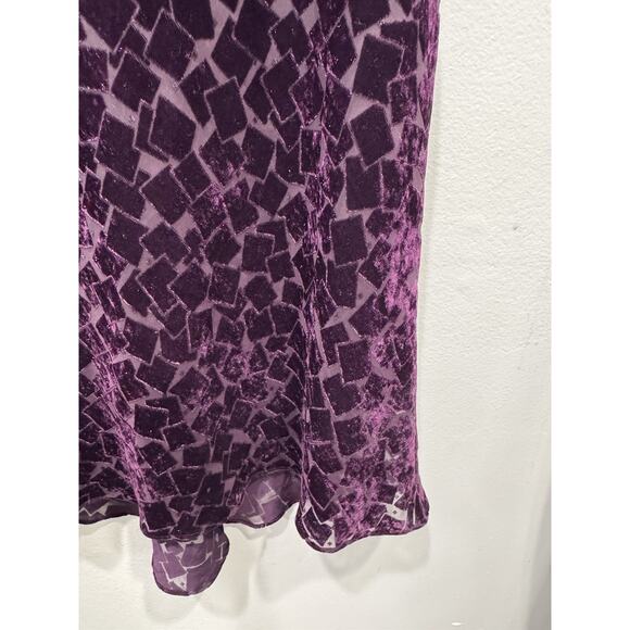 Evan Picone Size 12P Y2K Velvet Burnout Fairycore Whimsigoth Midi Dress Purple - Picture 3 of 9